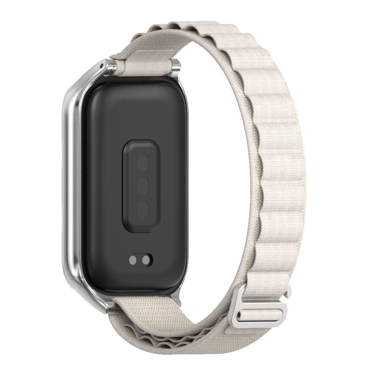 For Xiaomi Smart Band 9 Active / Redmi Band 3 Mijobs Metal Shell Nylon Watch Band(Grey Silver) - free shipping - PMc TechLife - Order now!
