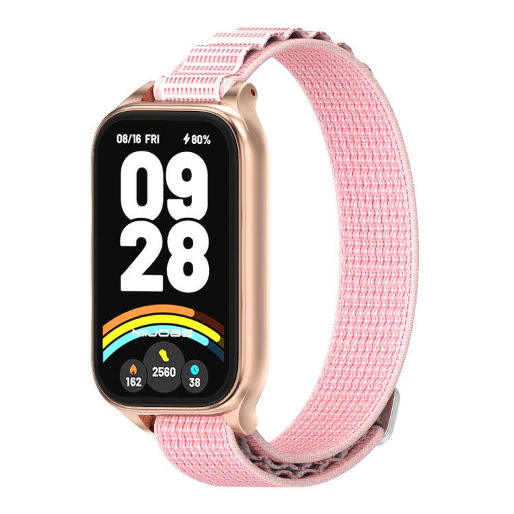 For Xiaomi Smart Band 9 Active / Redmi Band 3 Mijobs Metal Shell Nylon Watch Band(Pink Rose Gold) - free shipping - PMc TechLife - Order now!