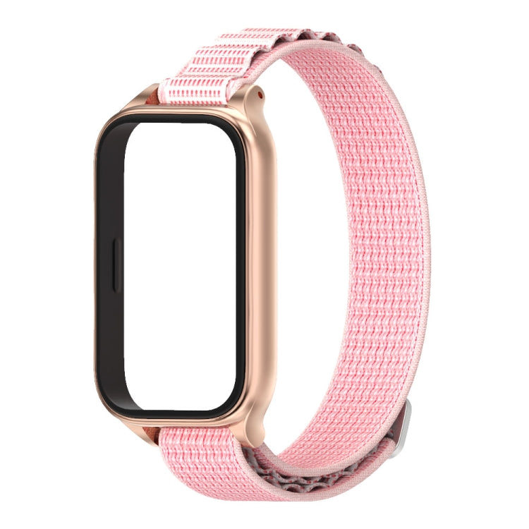 For Xiaomi Smart Band 9 Active / Redmi Band 3 Mijobs Metal Shell Nylon Watch Band(Pink Rose Gold) - free shipping - PMc TechLife - Order now!