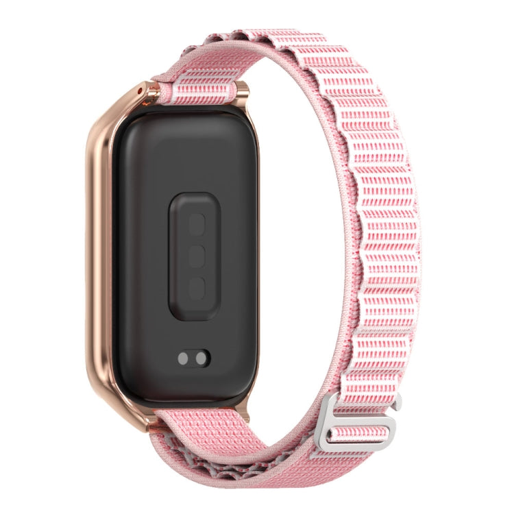 For Xiaomi Smart Band 9 Active / Redmi Band 3 Mijobs Metal Shell Nylon Watch Band(Pink Rose Gold) - free shipping - PMc TechLife - Order now!