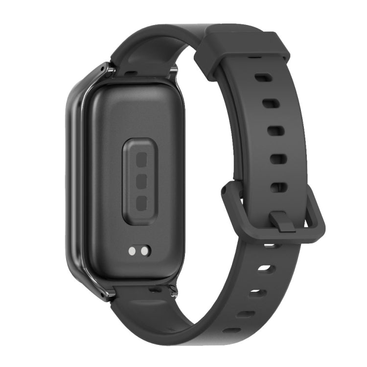 For Xiaomi Smart Band 9 Active / Redmi Band 3 Mijobs Metal Shell Silicone Watch Band(Black) - free shipping - PMc TechLife - Order now!