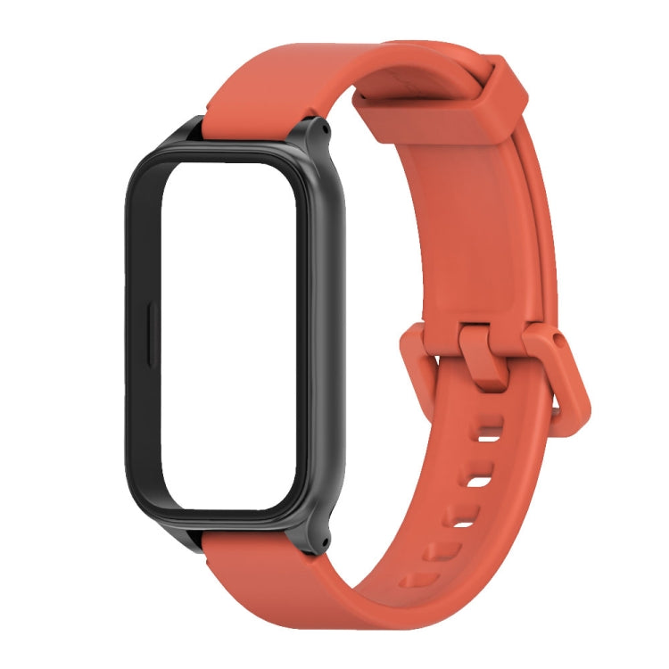 For Xiaomi Smart Band 9 Active / Redmi Band 3 Mijobs Metal Shell Silicone Watch Band(Orange Black) - free shipping - PMc TechLife - Order now!