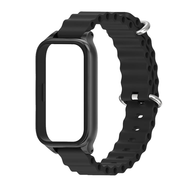 For Xiaomi Smart Band 9 Active / Redmi Band 3 Mijobs Metal Shell Marine Silicone Watch Band(Black) - free shipping - PMc TechLife - Order now!