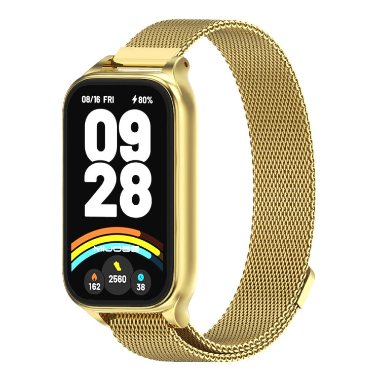 For Xiaomi Smart Band 9 Active / Redmi Band 3 Mijobs Metal Shell Milan Magnetic Watch Band(Gold) - free shipping - PMc TechLife - Order now!