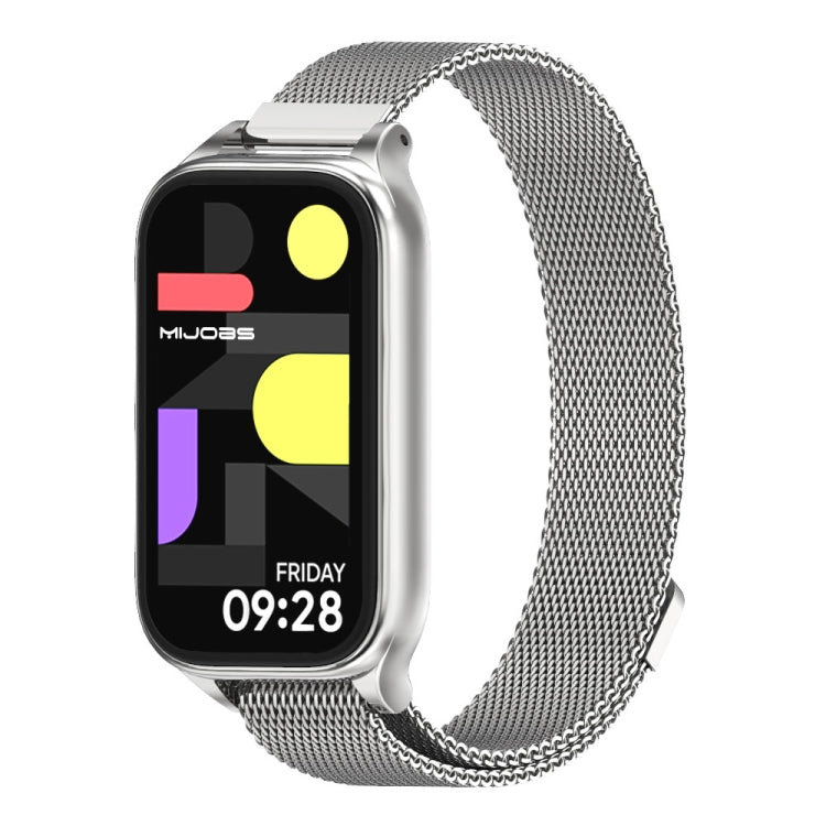 For Xiaomi Smart Band 9 Active / Redmi Band 3 Mijobs Metal Shell Milan Magnetic Watch Band(Silver) - free shipping - PMc TechLife - Order now!