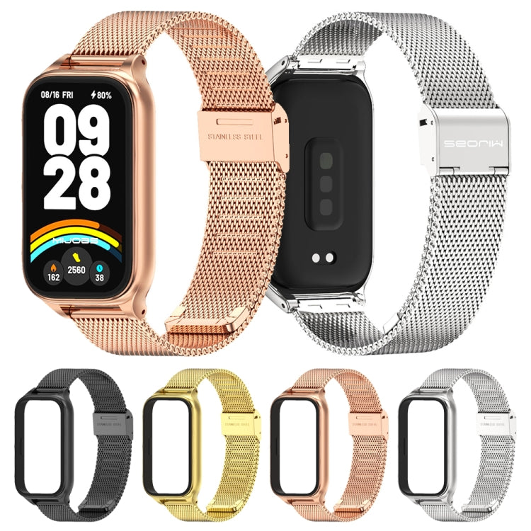 For Xiaomi Smart Band 9 Active / Redmi Band 3 Mijobs Metal Shell Milan Buckle Watch Band(Silver) - free shipping - PMc TechLife - Order now!