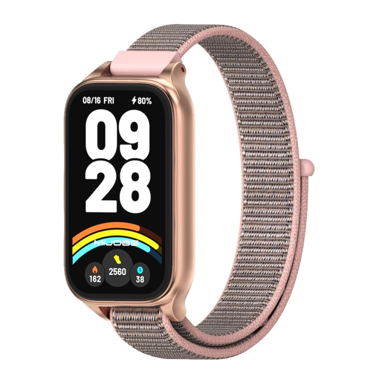 For Xiaomi Smart Band 9 Active / Redmi Band 3 Mijobs Metal Shell Nylon Loop Watch Band(Pink Rose Gold) - free shipping - PMc TechLife - Order now!