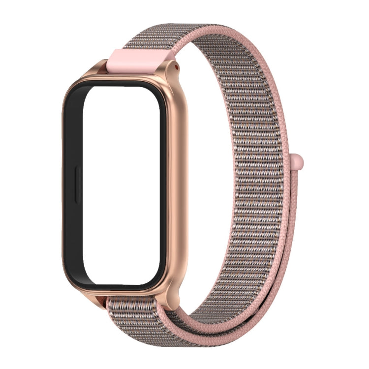 For Xiaomi Smart Band 9 Active / Redmi Band 3 Mijobs Metal Shell Nylon Loop Watch Band(Pink Rose Gold) - free shipping - PMc TechLife - Order now!