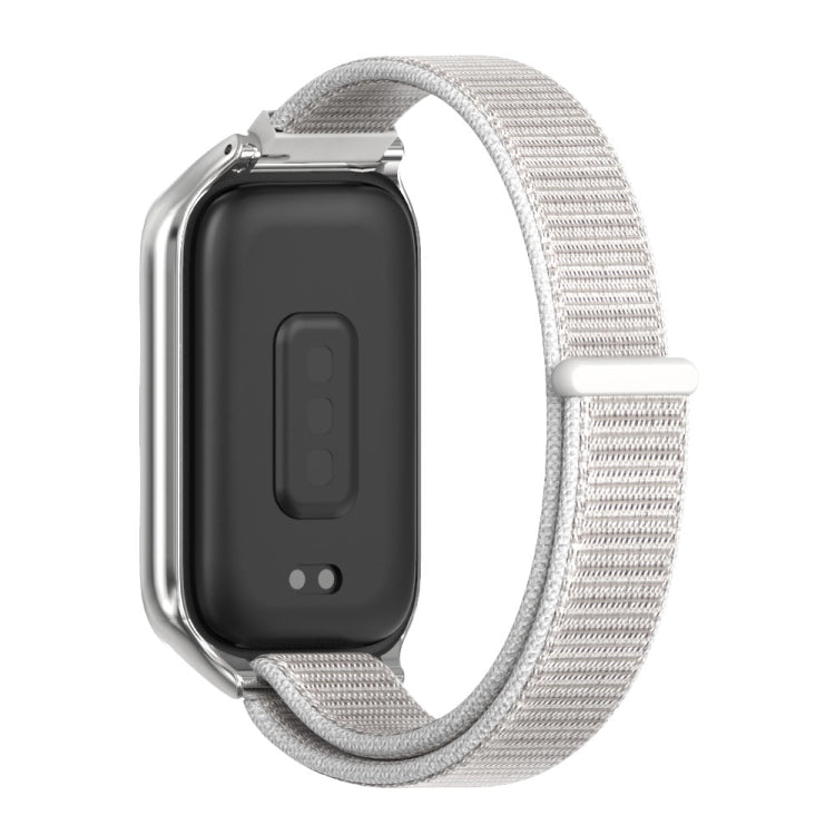 For Xiaomi Smart Band 9 Active / Redmi Band 3 Mijobs Metal Shell Nylon Loop Watch Band(Sea Shell Silver) - free shipping - PMc TechLife - Order now!