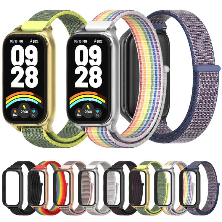 For Xiaomi Smart Band 9 Active / Redmi Band 3 Mijobs Metal Shell Nylon Loop Watch Band(Colorful Silver) - free shipping - PMc TechLife - Order now!