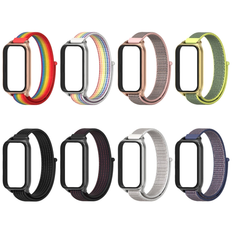 For Xiaomi Smart Band 9 Active / Redmi Band 3 Mijobs Metal Shell Nylon Loop Watch Band(Colorful Silver) - free shipping - PMc TechLife - Order now!