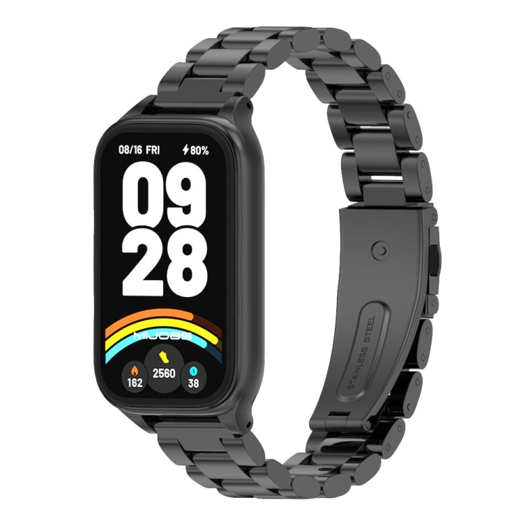 For Xiaomi Smart Band 9 Active / Redmi Band 3 Mijobs Metal Shell Three-Bead Stainless Steel Watch Band(Black) - free shipping - PMc TechLife - Order now!