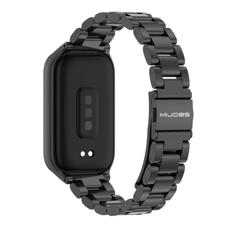 For Xiaomi Smart Band 9 Active / Redmi Band 3 Mijobs Metal Shell Three-Bead Stainless Steel Watch Band(Black) - free shipping - PMc TechLife - Order now!