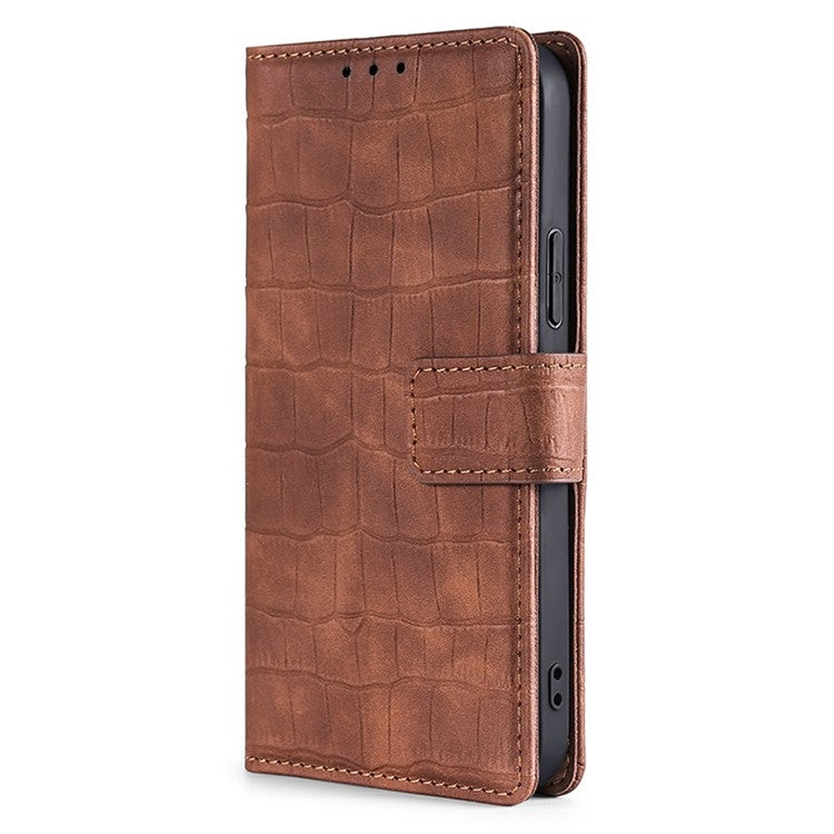 For Samsung Galaxy S25 5G Skin Feel Crocodile Magnetic Clasp Leather Phone Case(Brown) - free shipping - PMC Jewellery - Order now!