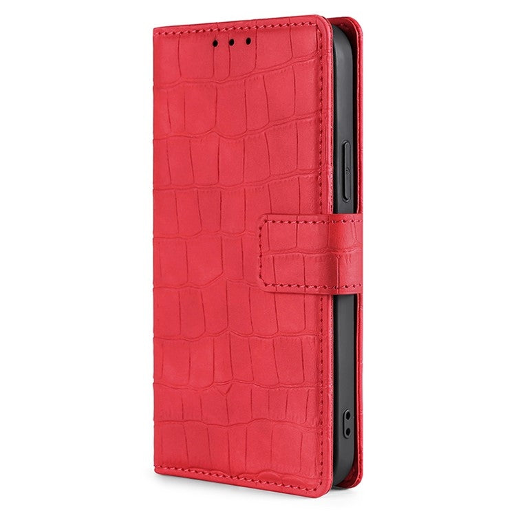 For Samsung Galaxy S25 Ultra 5G Skin Feel Crocodile Magnetic Clasp Leather Phone Case(Red) - Galaxy S25 Ultra 5G Cases by PMC Jewellery | Online Shopping South Africa | PMC Jewellery | Buy Now Pay Later Mobicred