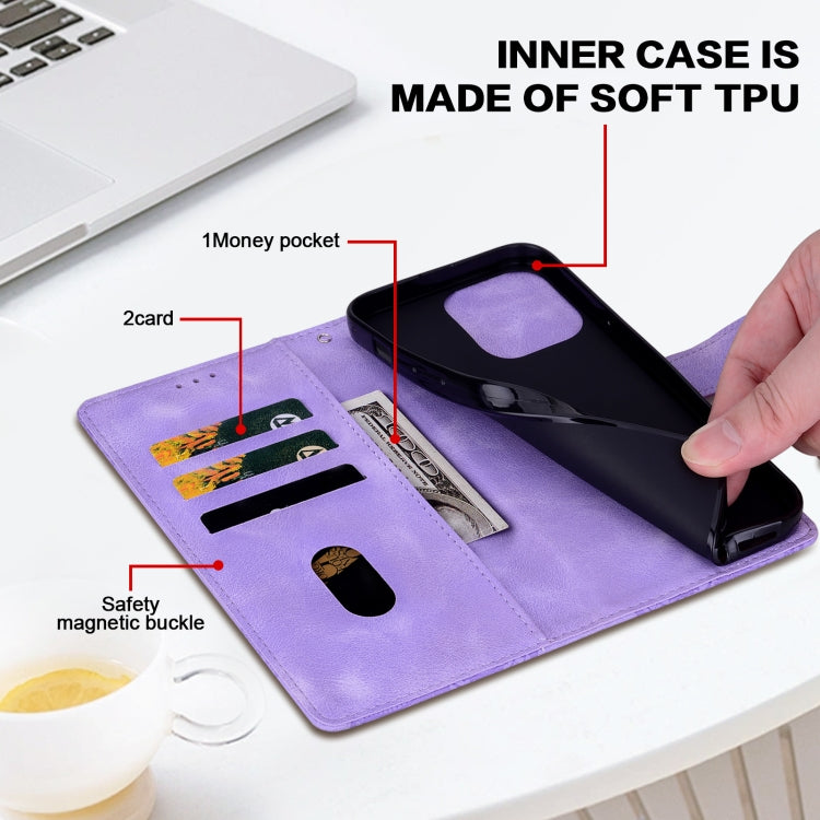 For Samsung Galaxy S25 5G Lace Floral Embossed Magnetic Buckle PU Phone Case With Wrist Strap(Purple) - Galaxy S25 5G Cases by PMC Jewellery | Online Shopping South Africa | PMC Jewellery | Buy Now Pay Later Mobicred