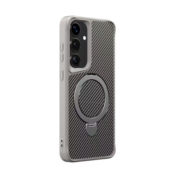 For Samsung Galaxy S25+ / S24+ 5G Carbon Fiber Texture 360 MagSafe Holder Phone Case(Titanium Gray) - Galaxy S25+ 5G Cases by PMC TechLife | Online Shopping South Africa | PMC TechLife | Buy Now Pay Later Mobicred
