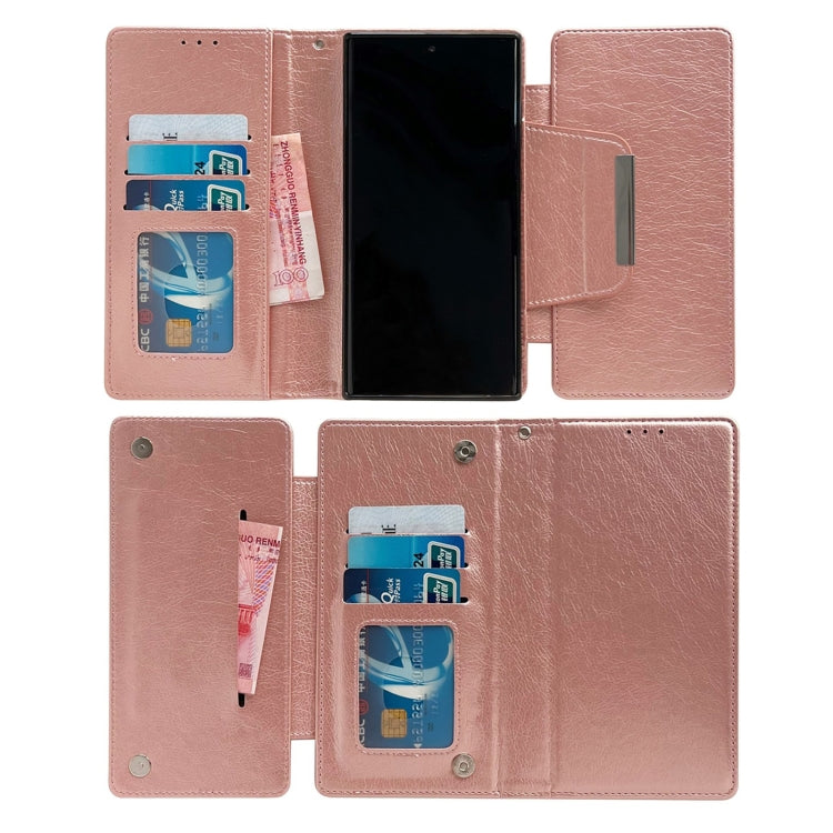 For Samsung Galaxy S25 Ultra 5G Multifunctional 7-Card Wallet Leather Phone Case(Rose Gold) - Galaxy S25 Ultra 5G Cases by PMC Jewellery | Online Shopping South Africa | PMC Jewellery | Buy Now Pay Later Mobicred