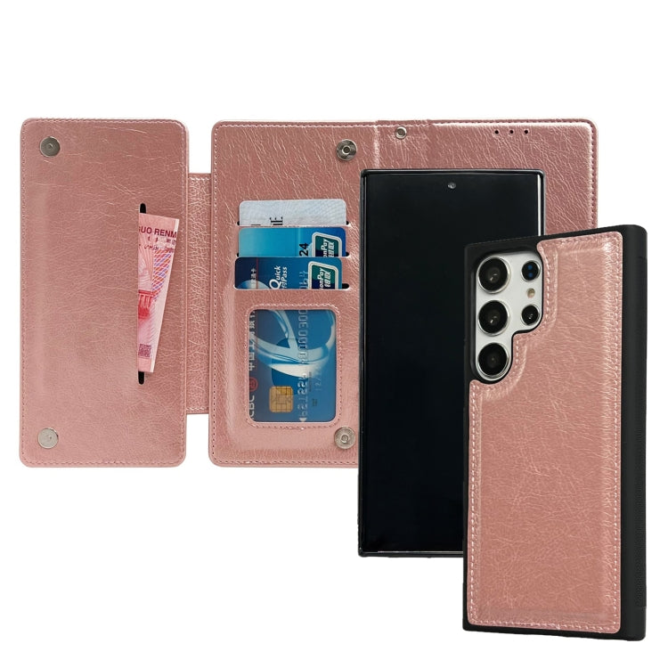 For Samsung Galaxy S25 Ultra 5G Multifunctional 7-Card Wallet Leather Phone Case(Rose Gold) - Galaxy S25 Ultra 5G Cases by PMC Jewellery | Online Shopping South Africa | PMC Jewellery | Buy Now Pay Later Mobicred