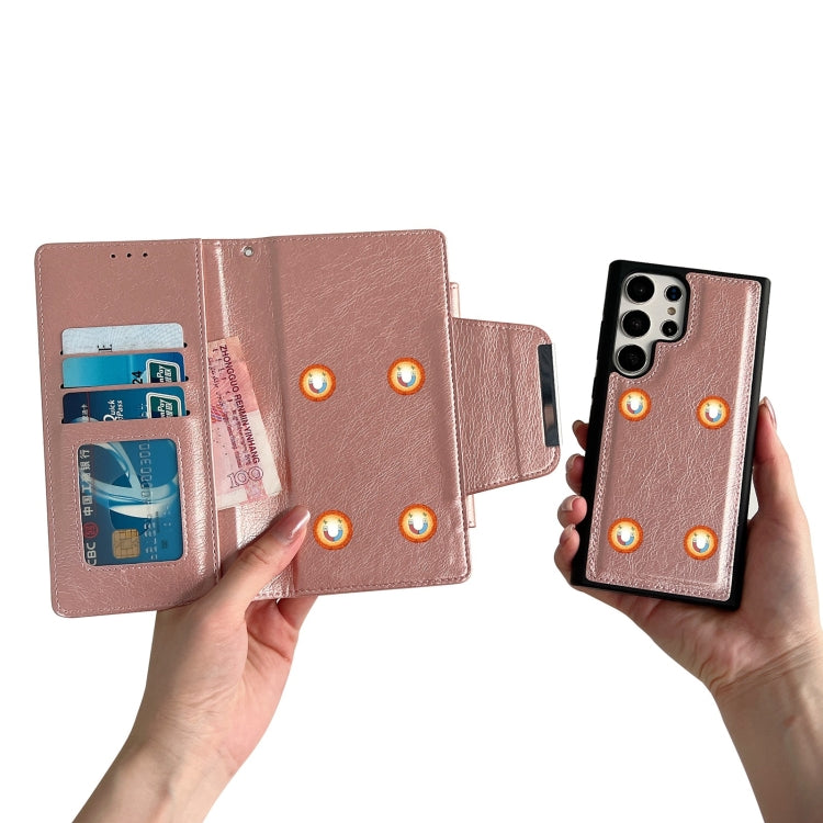For Samsung Galaxy S25 Ultra 5G Multifunctional 7-Card Wallet Leather Phone Case(Rose Gold) - Galaxy S25 Ultra 5G Cases by PMC Jewellery | Online Shopping South Africa | PMC Jewellery | Buy Now Pay Later Mobicred