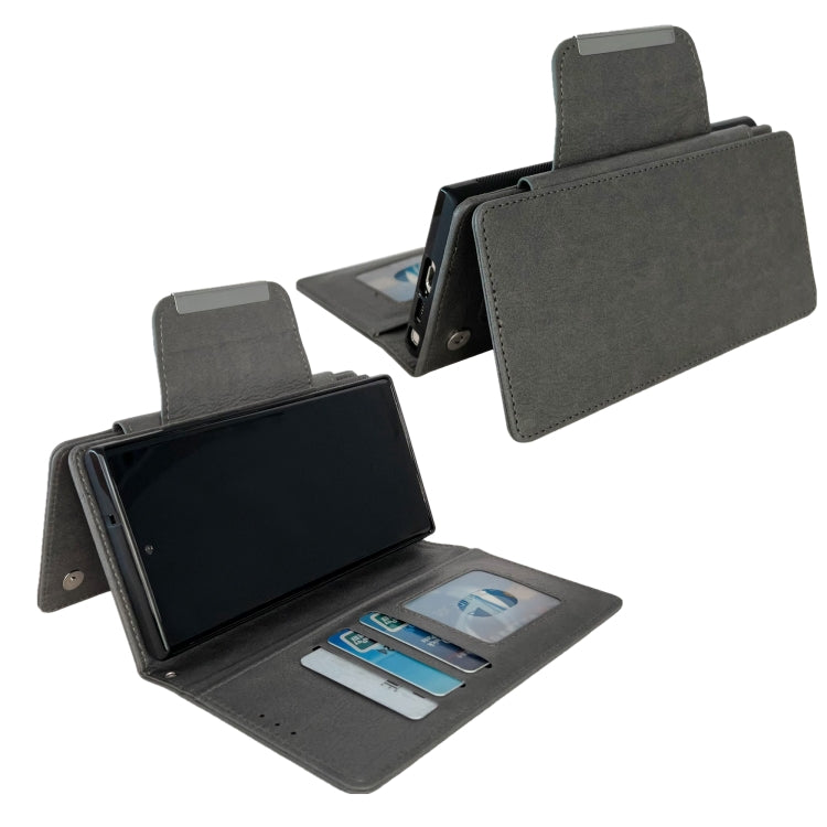 For Samsung Galaxy S25+ 5G Multifunctional 7-Card Wallet Leather Phone Case(Grey) - Galaxy S25+ 5G Cases by PMC Jewellery | Online Shopping South Africa | PMC Jewellery | Buy Now Pay Later Mobicred