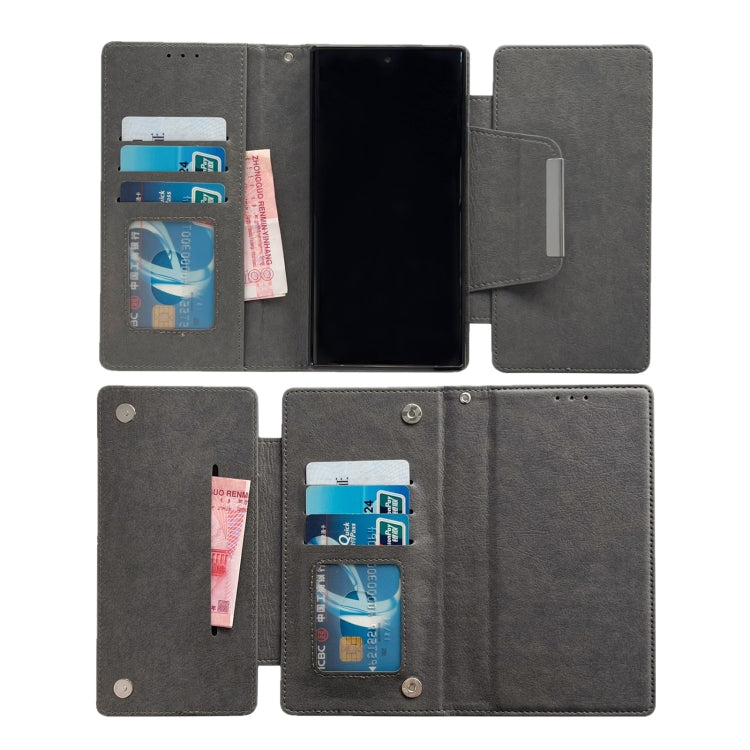 For Samsung Galaxy S25 5G Multifunctional 7-Card Wallet Leather Phone Case(Grey) - Galaxy S25 5G Cases by PMC Jewellery | Online Shopping South Africa | PMC Jewellery | Buy Now Pay Later Mobicred