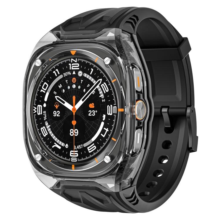 For Samsung Galaxy Watch Ultra 47mm Modified PC Hybrid TPU Watch Case Band(Black Clear Black) - Watch Bands by PMc TechLife | Online Shopping South Africa | PMc TechLife | Buy Now Pay Later Mobicred