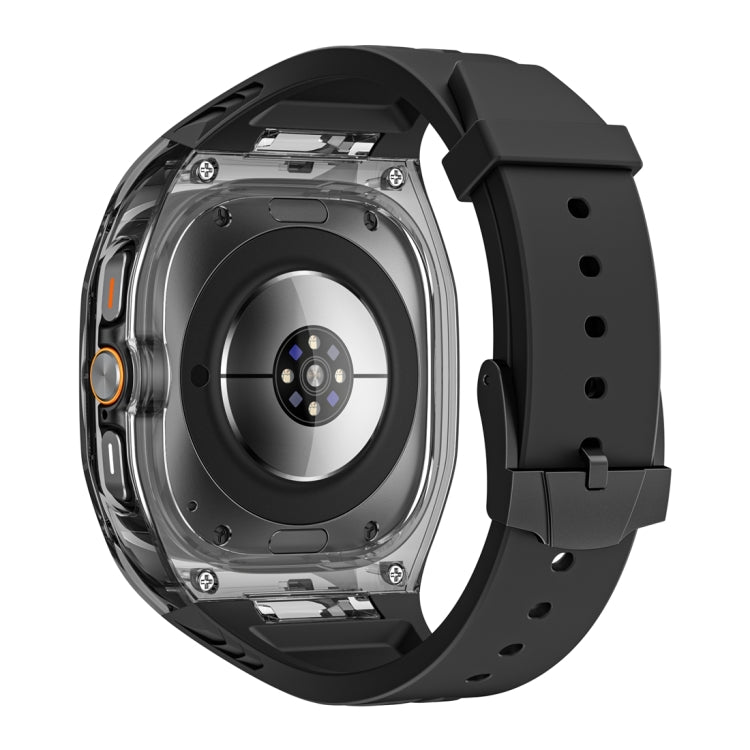 For Samsung Galaxy Watch Ultra 47mm Modified PC Hybrid TPU Watch Case Band(Black Clear Black) - Watch Bands by PMc TechLife | Online Shopping South Africa | PMc TechLife | Buy Now Pay Later Mobicred