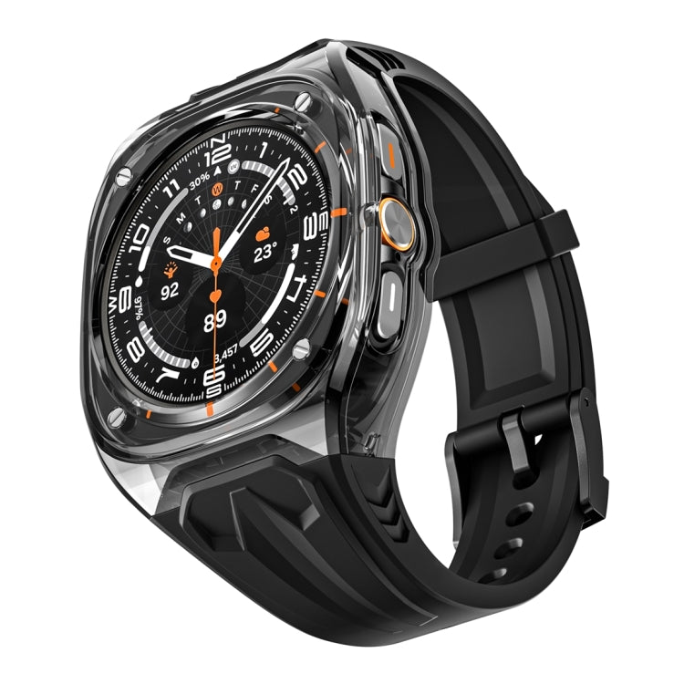 For Samsung Galaxy Watch Ultra 47mm Modified PC Hybrid TPU Watch Case Band(Black Clear Black) - Watch Bands by PMc TechLife | Online Shopping South Africa | PMc TechLife | Buy Now Pay Later Mobicred