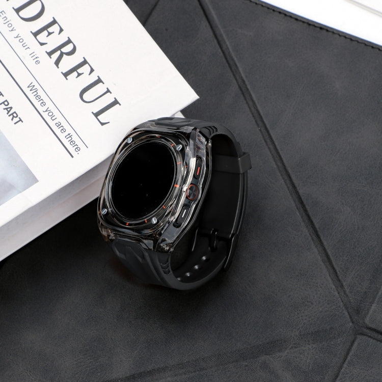 For Samsung Galaxy Watch Ultra 47mm Modified PC Hybrid TPU Watch Case Band(Black Clear Black) - Watch Bands by PMc TechLife | Online Shopping South Africa | PMc TechLife | Buy Now Pay Later Mobicred