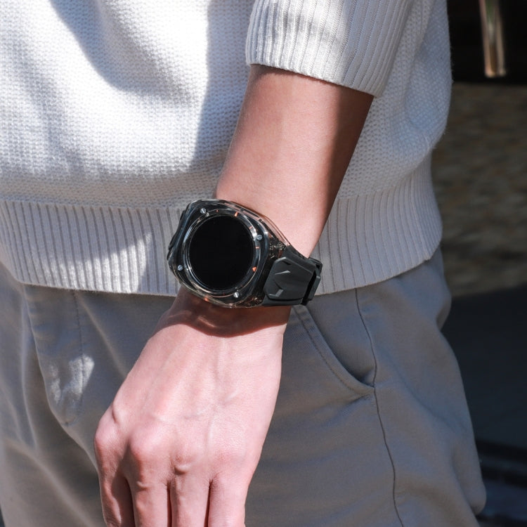 For Samsung Galaxy Watch Ultra 47mm Modified PC Hybrid TPU Watch Case Band(Black Clear Black) - Watch Bands by PMc TechLife | Online Shopping South Africa | PMc TechLife | Buy Now Pay Later Mobicred