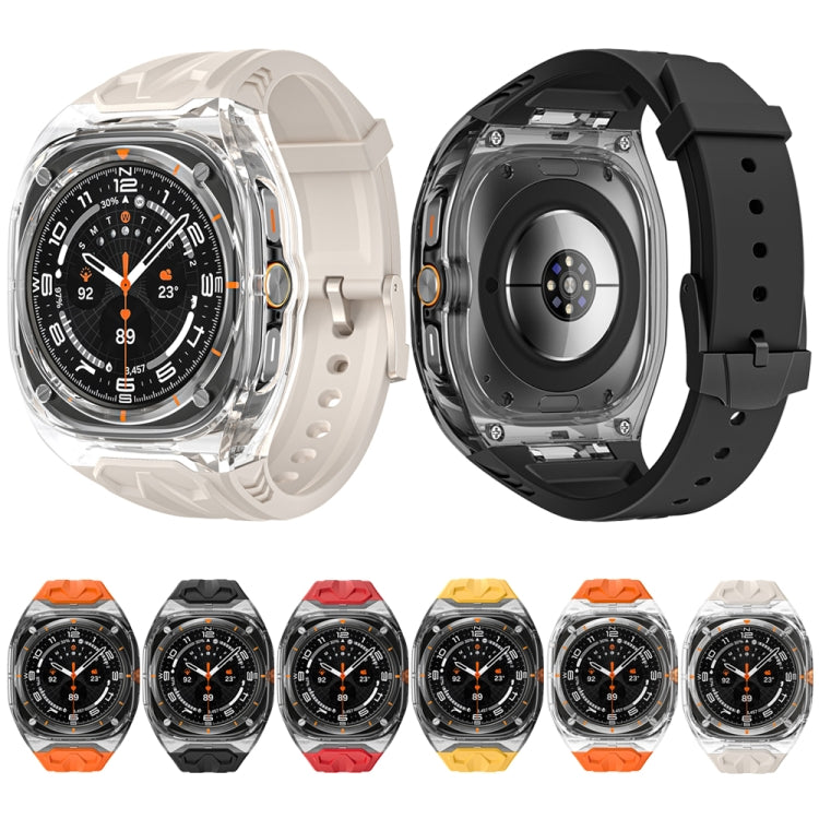 For Samsung Galaxy Watch Ultra 47mm Modified PC Hybrid TPU Watch Case Band(Black Clear Black) - Watch Bands by PMc TechLife | Online Shopping South Africa | PMc TechLife | Buy Now Pay Later Mobicred