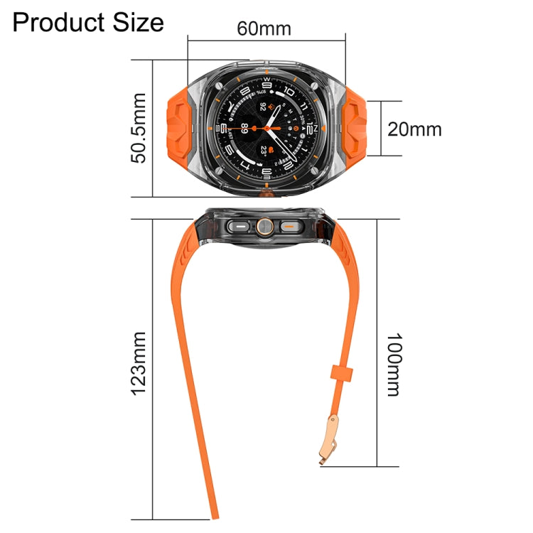 For Samsung Galaxy Watch Ultra 47mm Modified PC Hybrid TPU Watch Case Band(Black Clear Black) - Watch Bands by PMc TechLife | Online Shopping South Africa | PMc TechLife | Buy Now Pay Later Mobicred