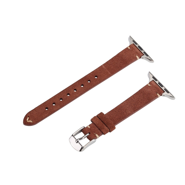 For Apple Watch 46mm / 49mm / 45mm / 44mm Matte Genuine Leather Watch Band(Coffee) - free shipping - PMc TechLife - Order now!