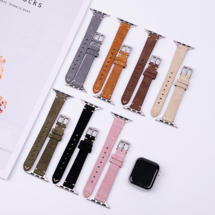 For Apple Watch 46mm / 49mm / 45mm / 44mm Matte Genuine Leather Watch Band(Coffee) - free shipping - PMc TechLife - Order now!