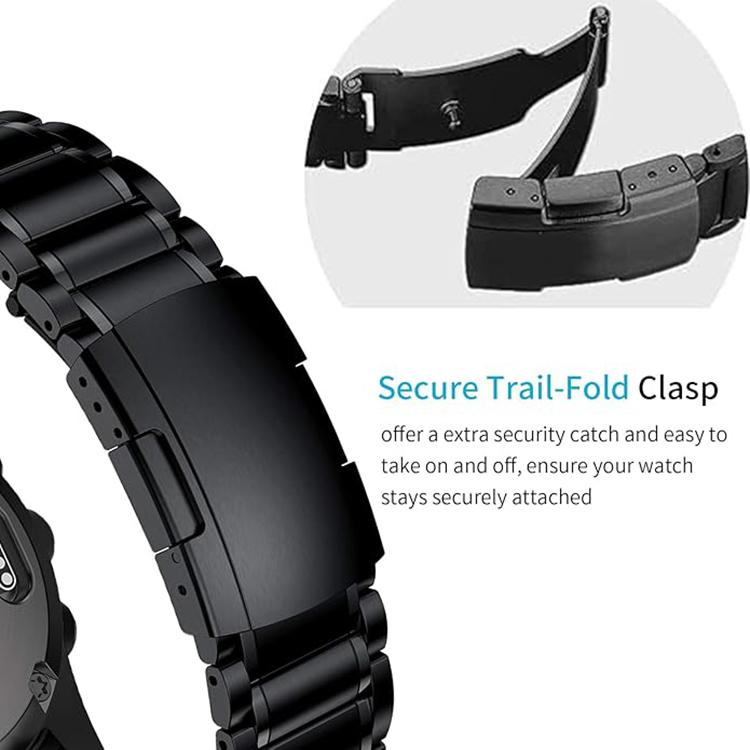 For Garmin 26mm Five-beads Titanium Alloy Push Buckle Metal Quick Release Watch Band(Silver) - free shipping - PMc TechLife - Order now!
