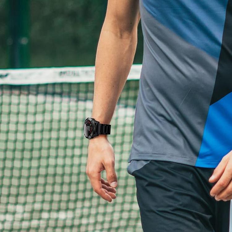 For Garmin 22mm Three-beads Titanium Alloy Push Buckle Metal Quick Release Watch Band(Black) - Watch Bands by PMC TechLife | Online Shopping South Africa | PMC TechLife | Buy Now Pay Later Mobicred