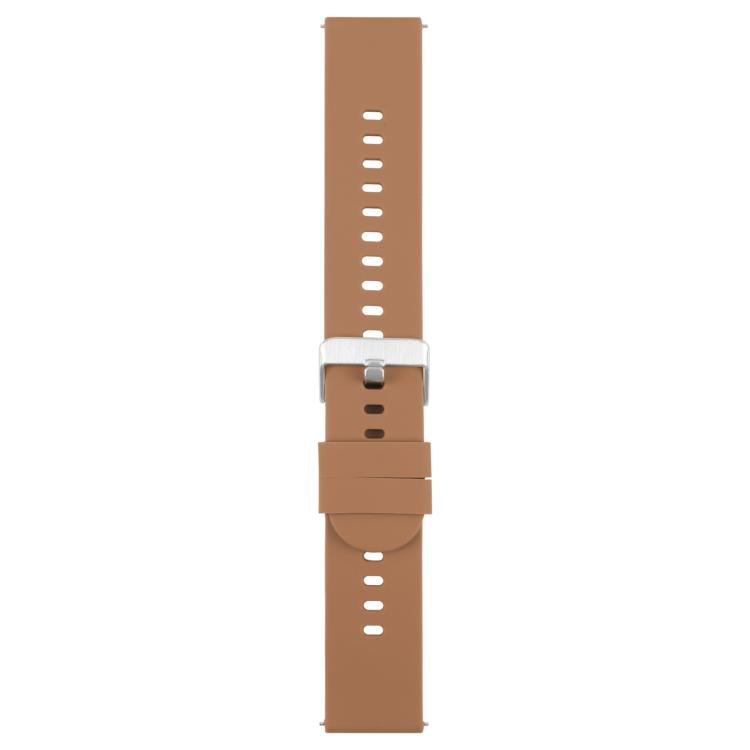 18mm Solid Color Steel Buckle Silicone Watch Band(Brown) - 18mm Bands by PMc TechLife | Online Shopping South Africa | PMc TechLife | Buy Now Pay Later Mobicred