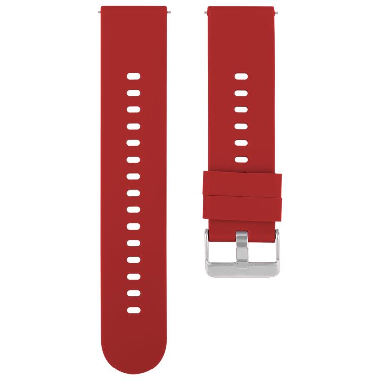 18mm Solid Color Steel Buckle Silicone Watch Band(Wine Red) - 18mm Bands by PMc TechLife | Online Shopping South Africa | PMc TechLife | Buy Now Pay Later Mobicred