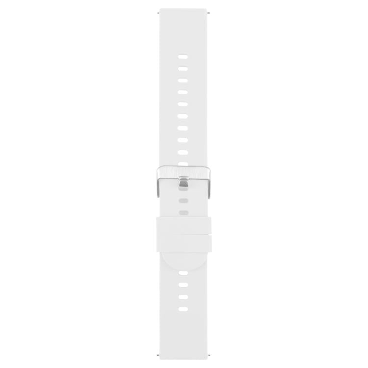 19mm Solid Color Steel Buckle Silicone Watch Band(White) - free shipping - PMc TechLife - Order now!