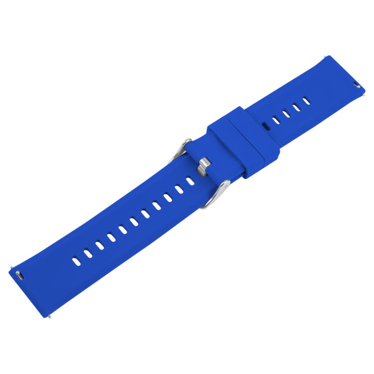 19mm Solid Color Steel Buckle Silicone Watch Band(Dark Blue) - 20mm Bands by PMc TechLife | Online Shopping South Africa | PMc TechLife | Buy Now Pay Later Mobicred