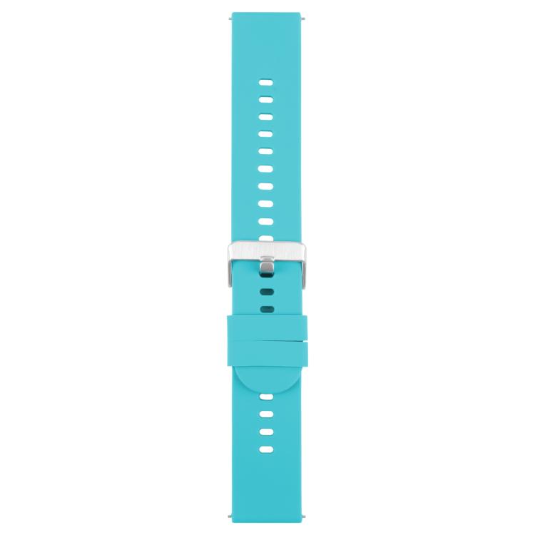 19mm Solid Color Steel Buckle Silicone Watch Band(Lake Blue) - 20mm Bands by PMc TechLife | Online Shopping South Africa | PMc TechLife | Buy Now Pay Later Mobicred