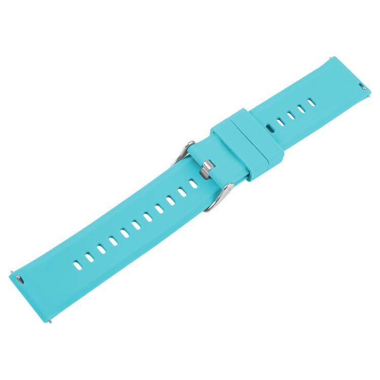 19mm Solid Color Steel Buckle Silicone Watch Band(Lake Blue) - 20mm Bands by PMc TechLife | Online Shopping South Africa | PMc TechLife | Buy Now Pay Later Mobicred