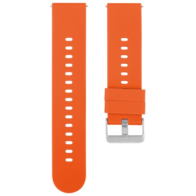 20mm Solid Color Steel Buckle Silicone Watch Band(Bright Orange) - free shipping - PMc TechLife - Order now!