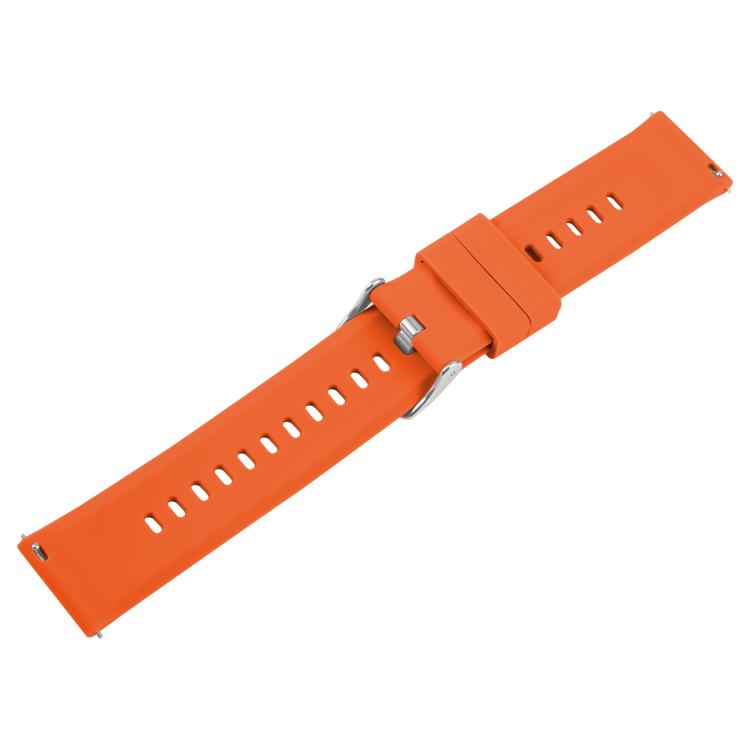 20mm Solid Color Steel Buckle Silicone Watch Band(Bright Orange) - free shipping - PMc TechLife - Order now!