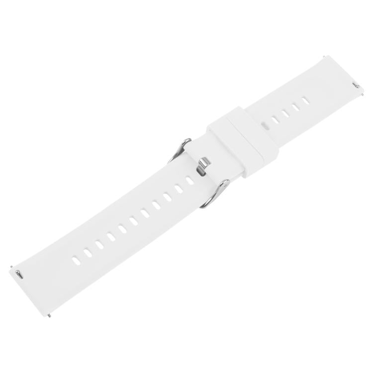 22mm Solid Color Steel Buckle Silicone Watch Band(White) - 22mm Bands by PMc TechLife | Online Shopping South Africa | PMc TechLife | Buy Now Pay Later Mobicred