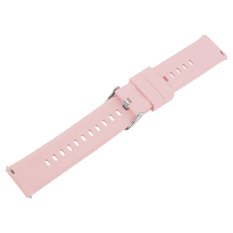 22mm Solid Color Steel Buckle Silicone Watch Band(Pink) - free shipping - PMc TechLife - Order now!