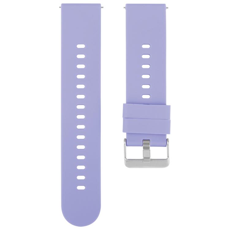 22mm Solid Color Steel Buckle Silicone Watch Band(Lavender Purple) - free shipping - PMc TechLife - Order now!