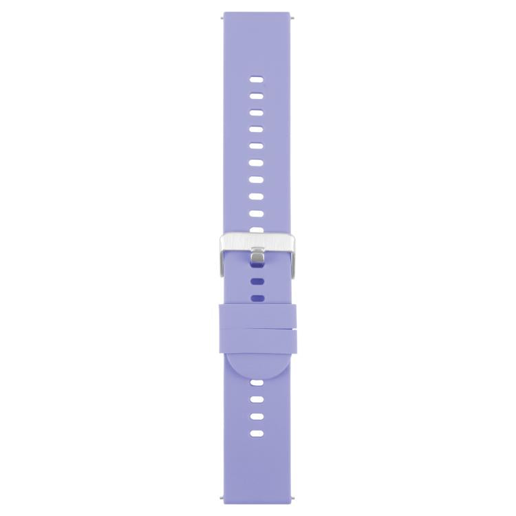 22mm Solid Color Steel Buckle Silicone Watch Band(Lavender Purple) - free shipping - PMc TechLife - Order now!
