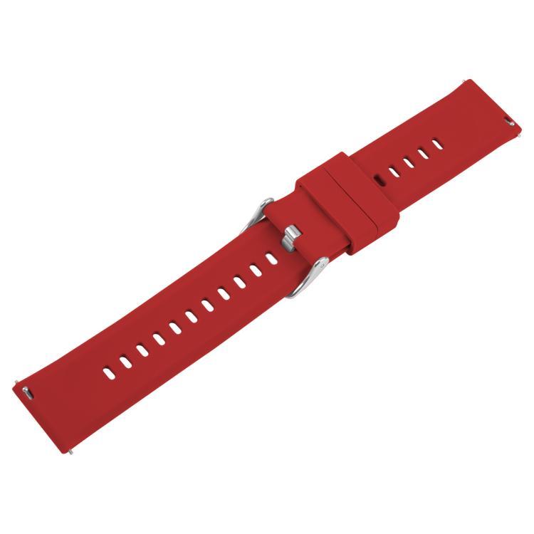 22mm Solid Color Steel Buckle Silicone Watch Band(Wine Red) - free shipping - PMc TechLife - Order now!